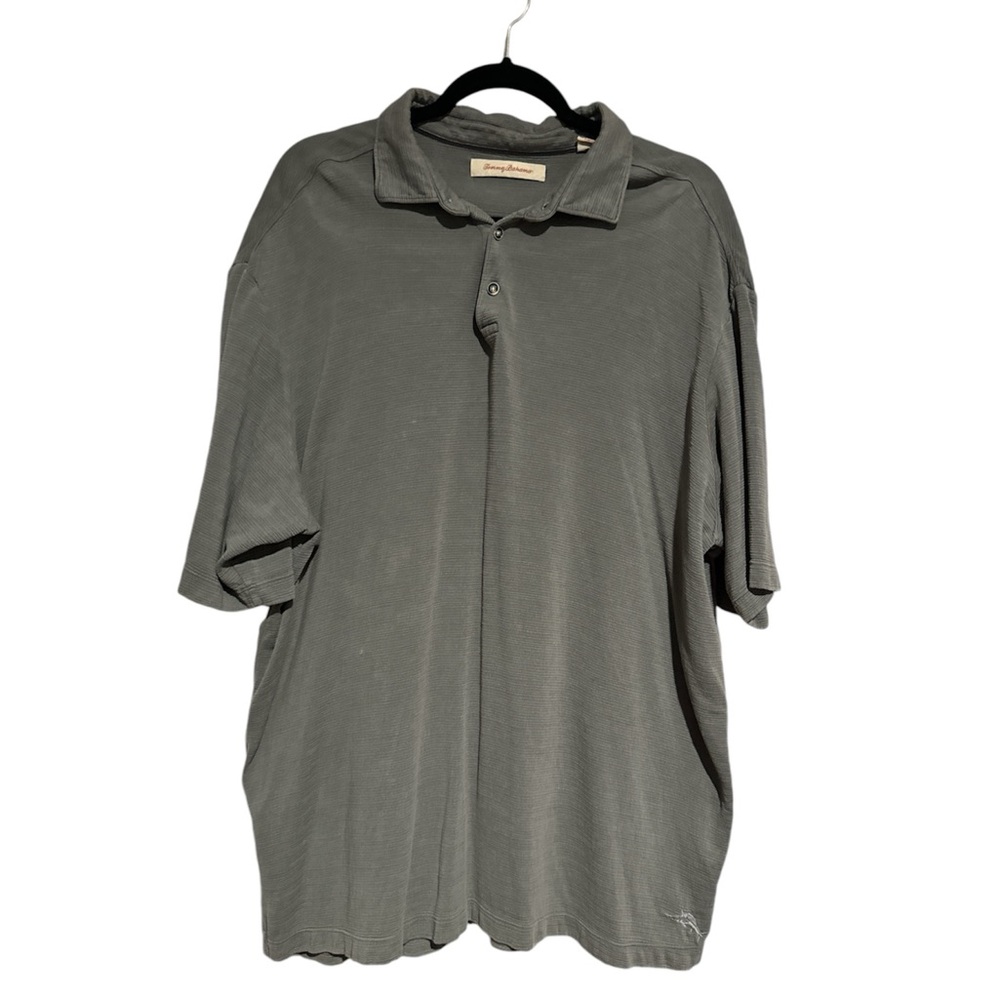 TOMMY BAHAMA Men’s Ribbed Short Sleeve Silk Cotton Blend‎ Golf Polo Shirt Sz XL
